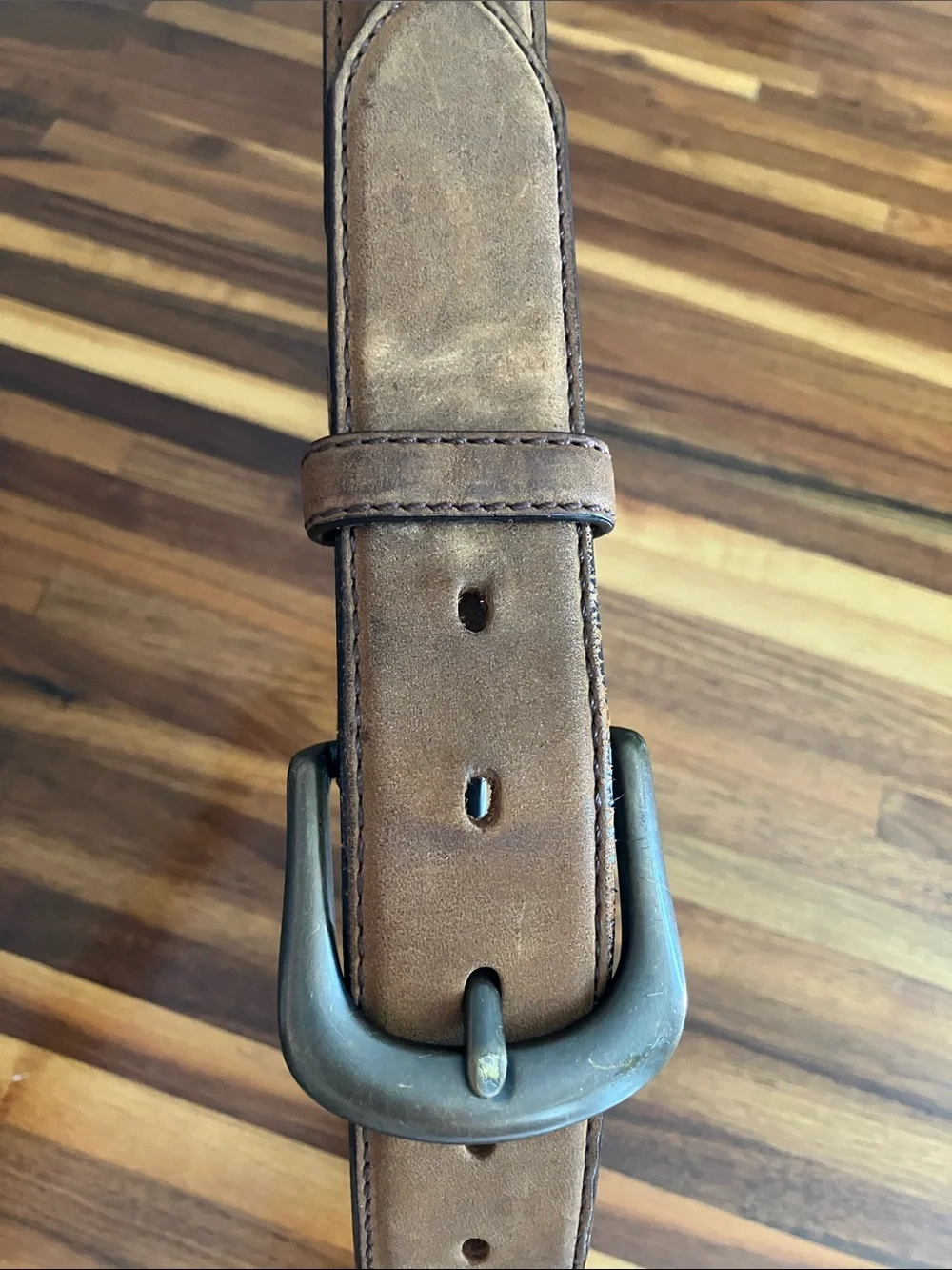 Duluth Trading Leather Belt Size 38 Brown Barbed Wire Western Genuine Leather